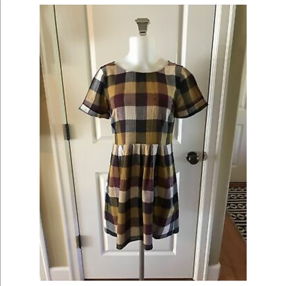 madewell/broadway & broome buffalo check dress sz2